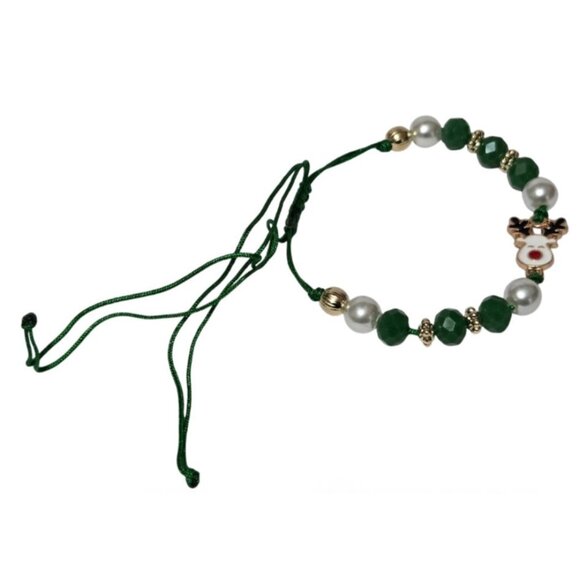 4pcs KC Golden-Plated Elastic Acrylic Bohemian Christmas Beaded Bracelets - NEW - Picture 8 of 13